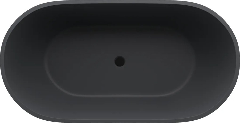 Polysan Reduta vrijstaand bad antraciet mat mineraalmarmer 150x75cm