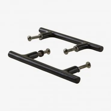 [*]set Van 2 Handgrepen 14 Cm In Ijzer Daneriel Matzwart - Sklum