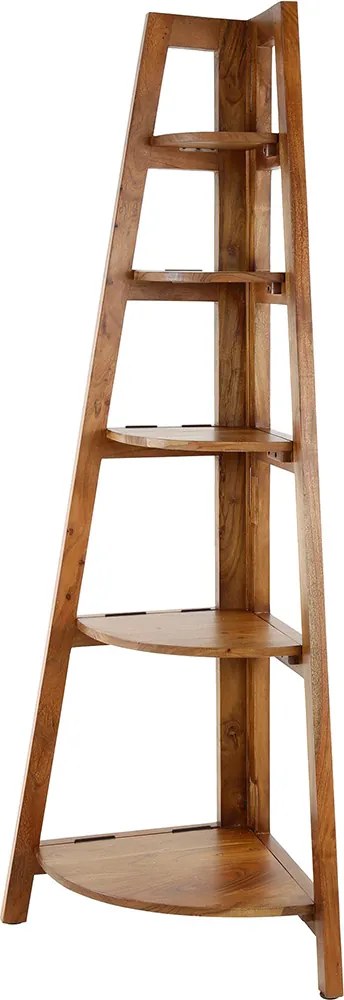 Hoek Plankenkast Massief Acacia Hout - 64x44x148cm.