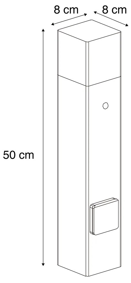 Industriele / Industrie / Industrial buiten paaltje roestbruin met smoke glas 50cm met schemersensor - Denmark Industriele / Industrie / Industrial E27 IP44 Buitenverlichting