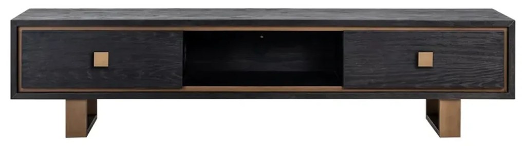 Richmond Interiors Hunter Zwart Tv-meubel Met Goud - 190x45x46cm.