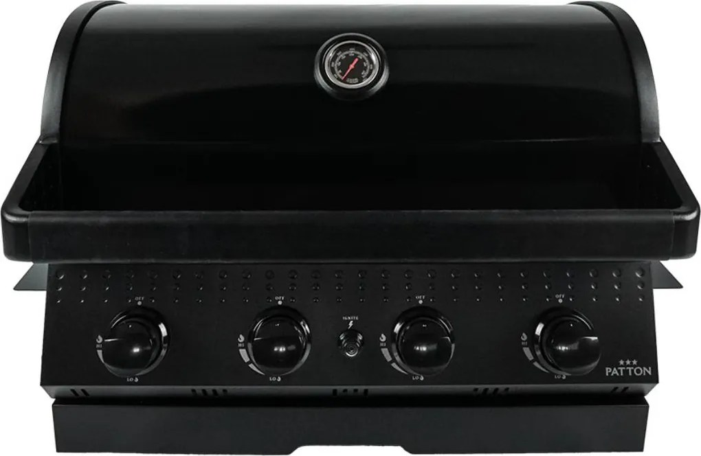 Patton Opus Inbouw Gasbarbecue 3 + 1 - zwart