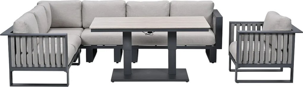Garden Impressions Gabon - Brugge lounge dining set 6-delig - donker grijs