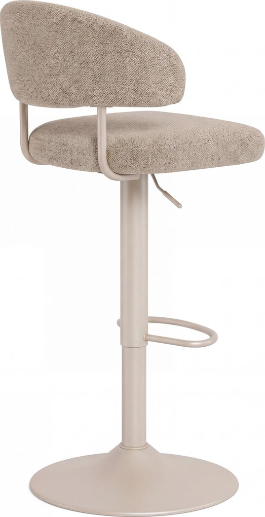 Mazzoni IRIS Latte Beige (stof Monza 60)/poot kasjmier - GESTOFFEERDE BARKRUK VOOR KEUKEN/BAR