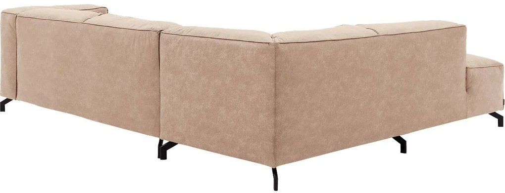 Goossens Bank Calvin beige, micro leer, 2,5-zits, modern design met ligelement links