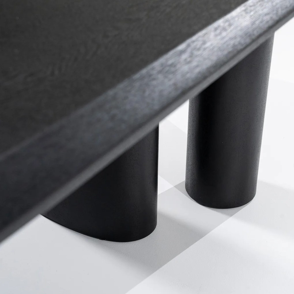 Organische Vorm Eettafel Zwart Hout 300x120 Cm - 300 X 120cm.