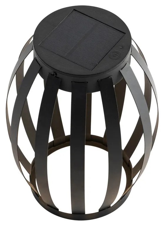 Set van 2 buiten tafellampen zwart 3-staps dimbaar solar en oplaadbaar - Sheldon