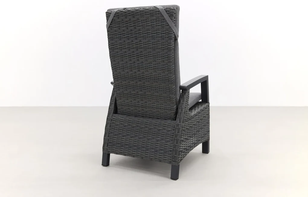 Darwin wicker verstelbare tuinstoel - antraciet