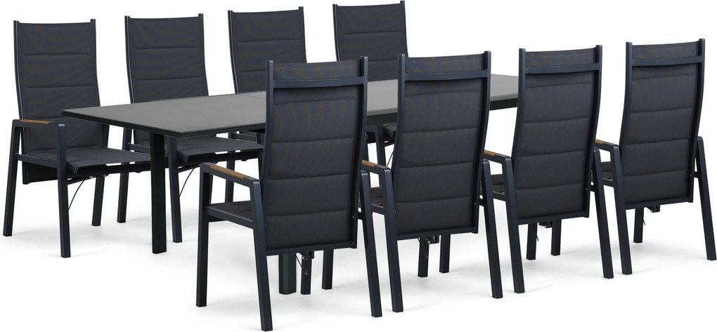 Tuinset 8 personen 200 cm Aluminium Grijs Lifestyle Garden Furniture Essence/Tivario