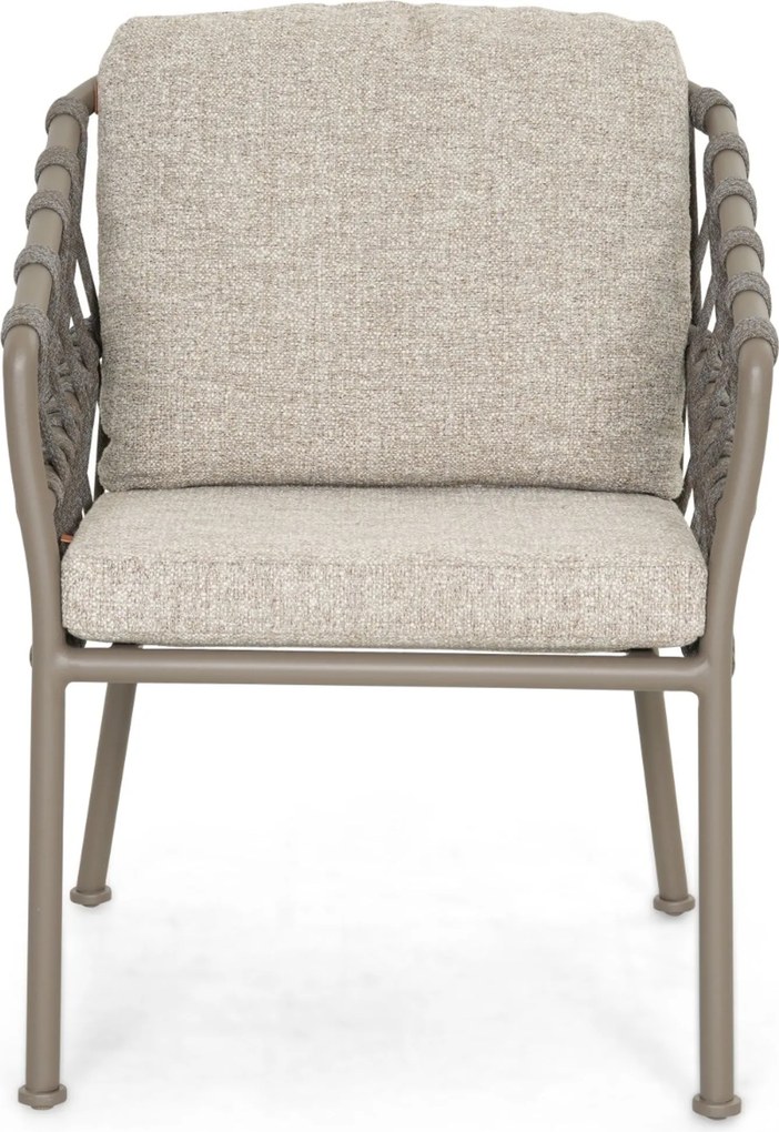 Tuinset Ronde Tuintafel 4 personen 140 cm Rope Taupe Santika Furniture Santika