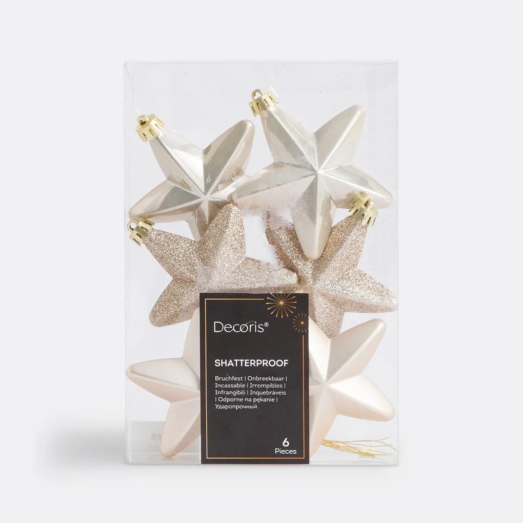 Set van 6 Kerststerren om op te hangen, Caspar