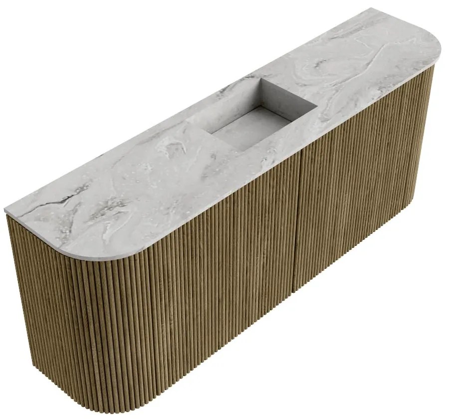 Mondiaz Joya DLux 105cm toiletmeubel ronding links/rechts dusk met wastafel faye midden 1 kraangat glace