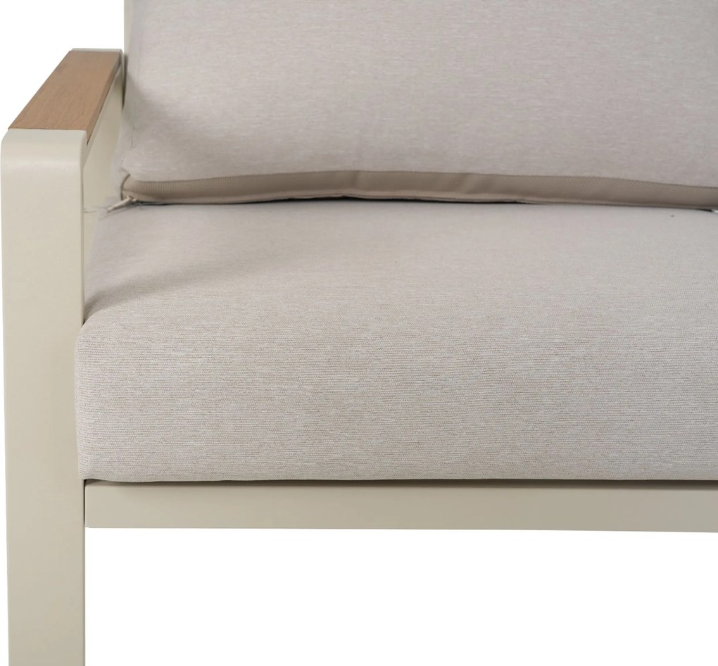 Stoel en Bank Loungeset 4 personen Aluminium Zand/Beige  Domani Furniture Leaf