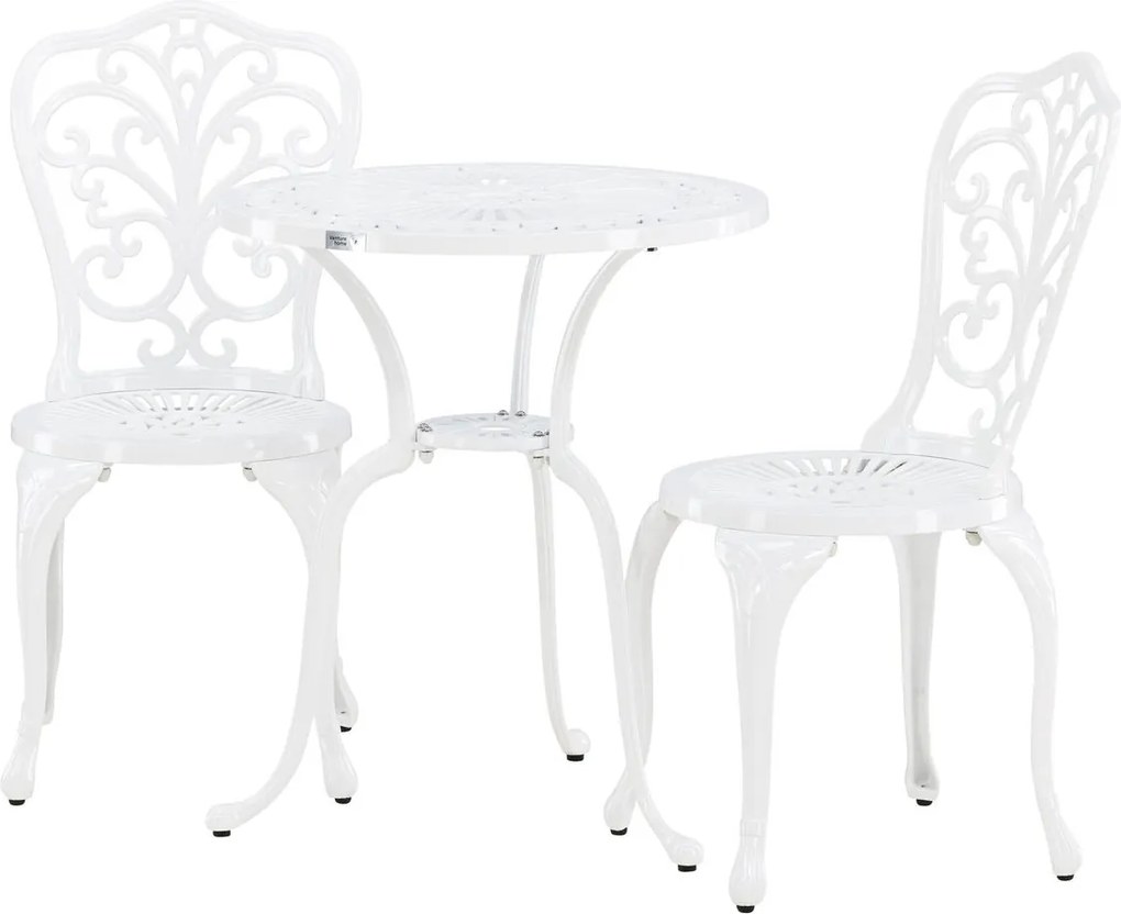 The Outsider Balkonset-Noor-3-Delig-Wit-Aluminium-Ronde-Tafel-60cm-The-Outsider