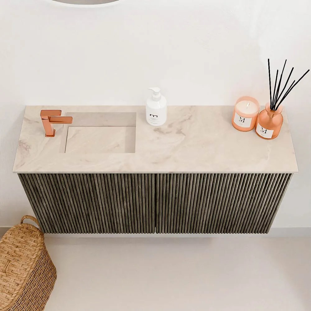 Mondiaz Joya DLux 80cm toiletmeubel shadow met wastafel faye links 1 kraangat frappe