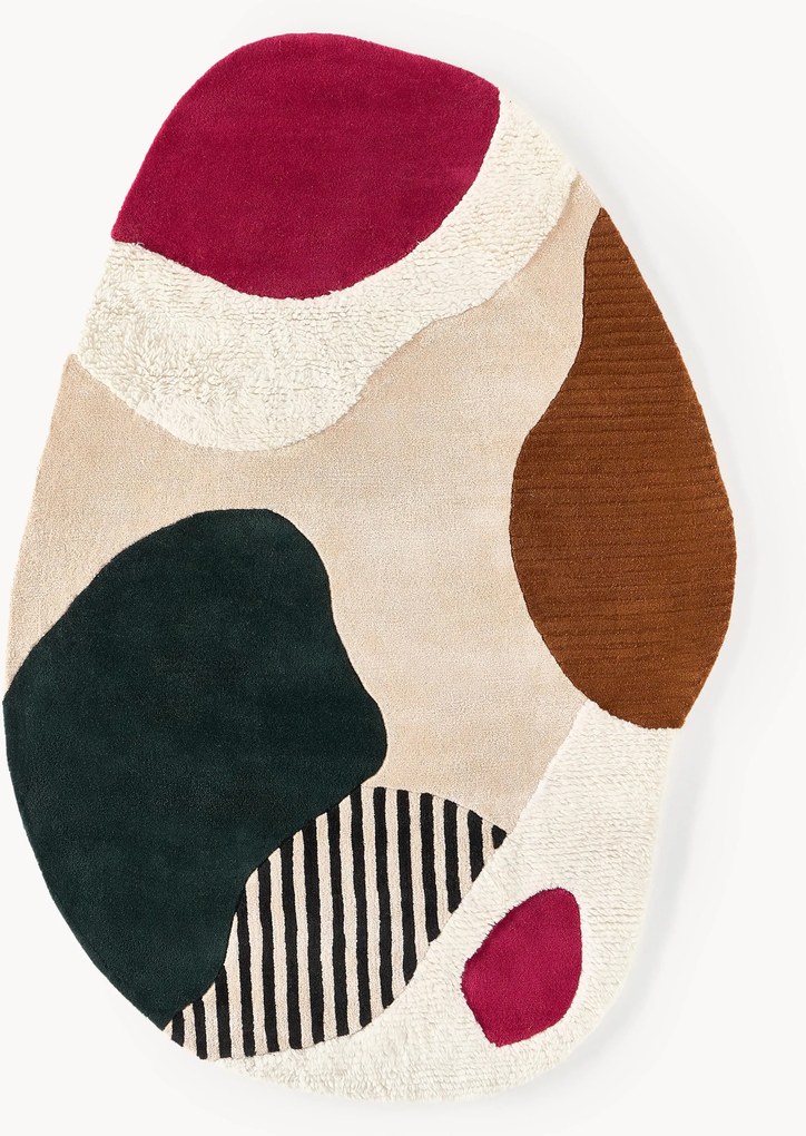 Handgetuft wollen vloerkleed Silas met hoog-laag structuur