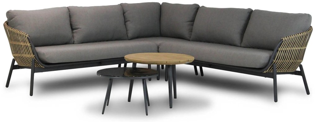 Hoek loungeset 4 personen Aluminium/wicker Taupe Coco Nathan/Enchante