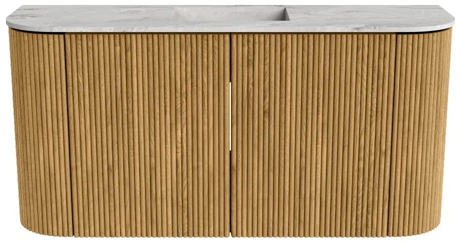 Mondiaz Joya DLux 85cm toiletmeubel ronding links/rechts oak met wastafel faye midden zonder kraangat glace