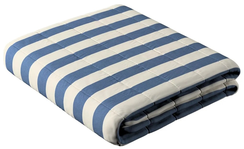 Dekoria Sprei, blauw-wit gestreept