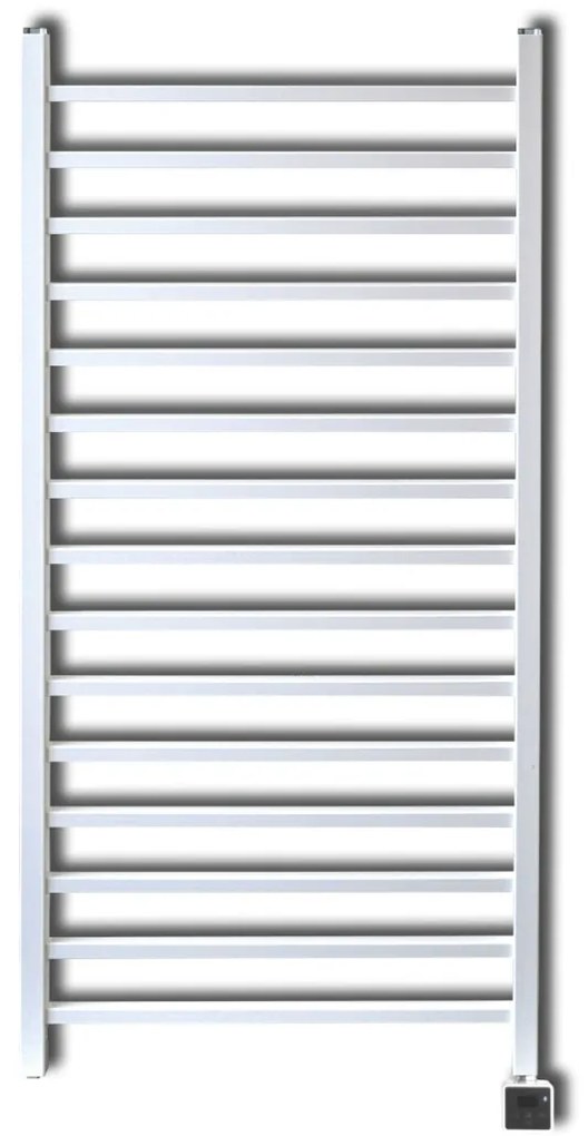 Sanicare Qubic elektrische design radiator met Bluetooth 125x60cm wit met thermostaat rechts chroom