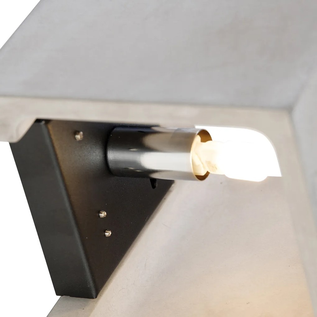 Landelijke vierkante wandlamp beton - Alban