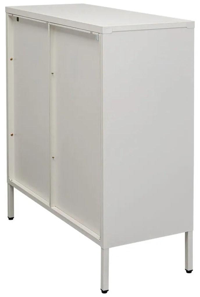 Kare Design Naxos Kastje Met Ribbelglas Off White - 80x35x90cm.