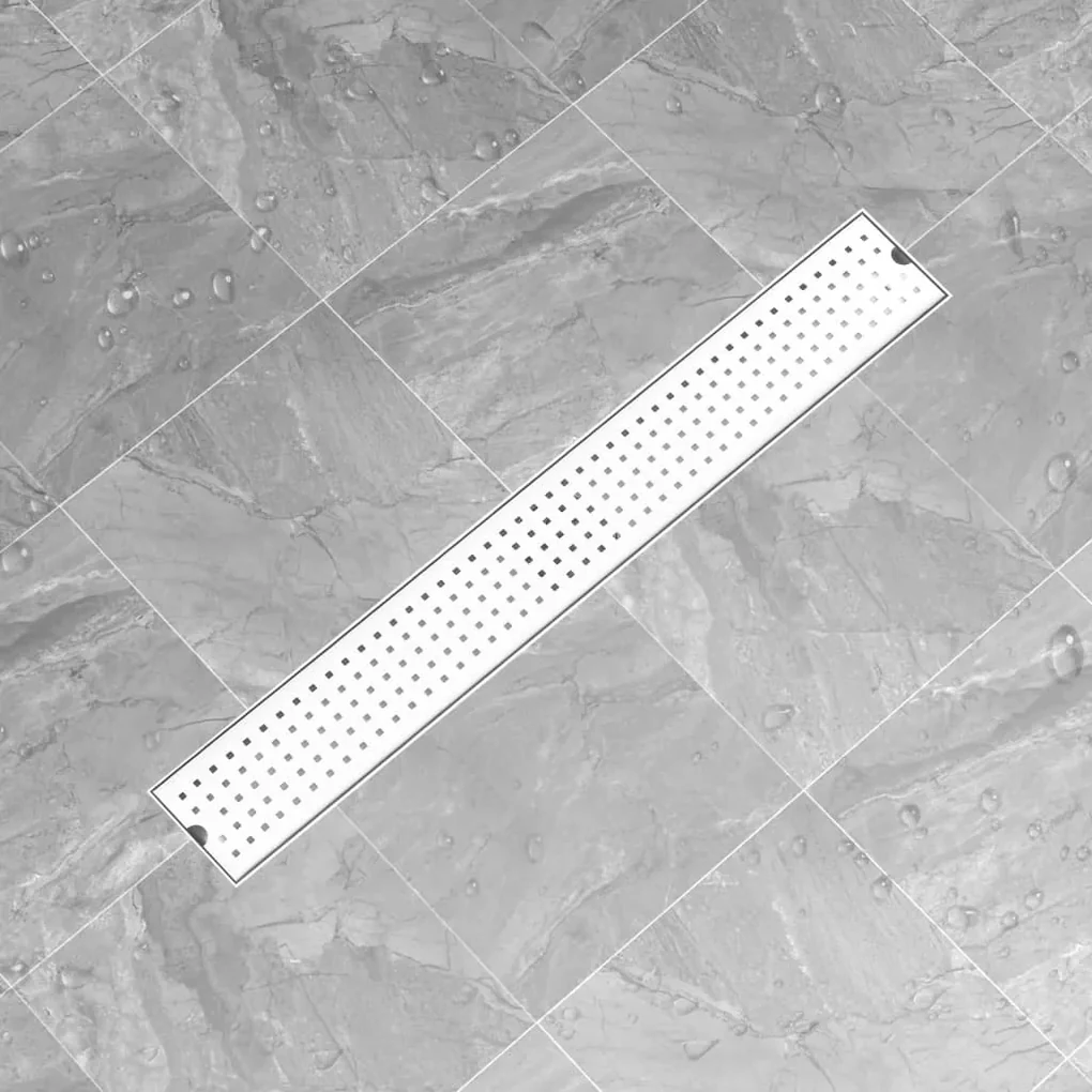 vidaXL Doucheafvoer gestippeld 83x14 cm roestvrij staal