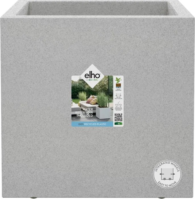 elho plantenbak Vivo Next Vierkant 40 - Living concrete (Grijs) - 39 x 39 x H 38 cm