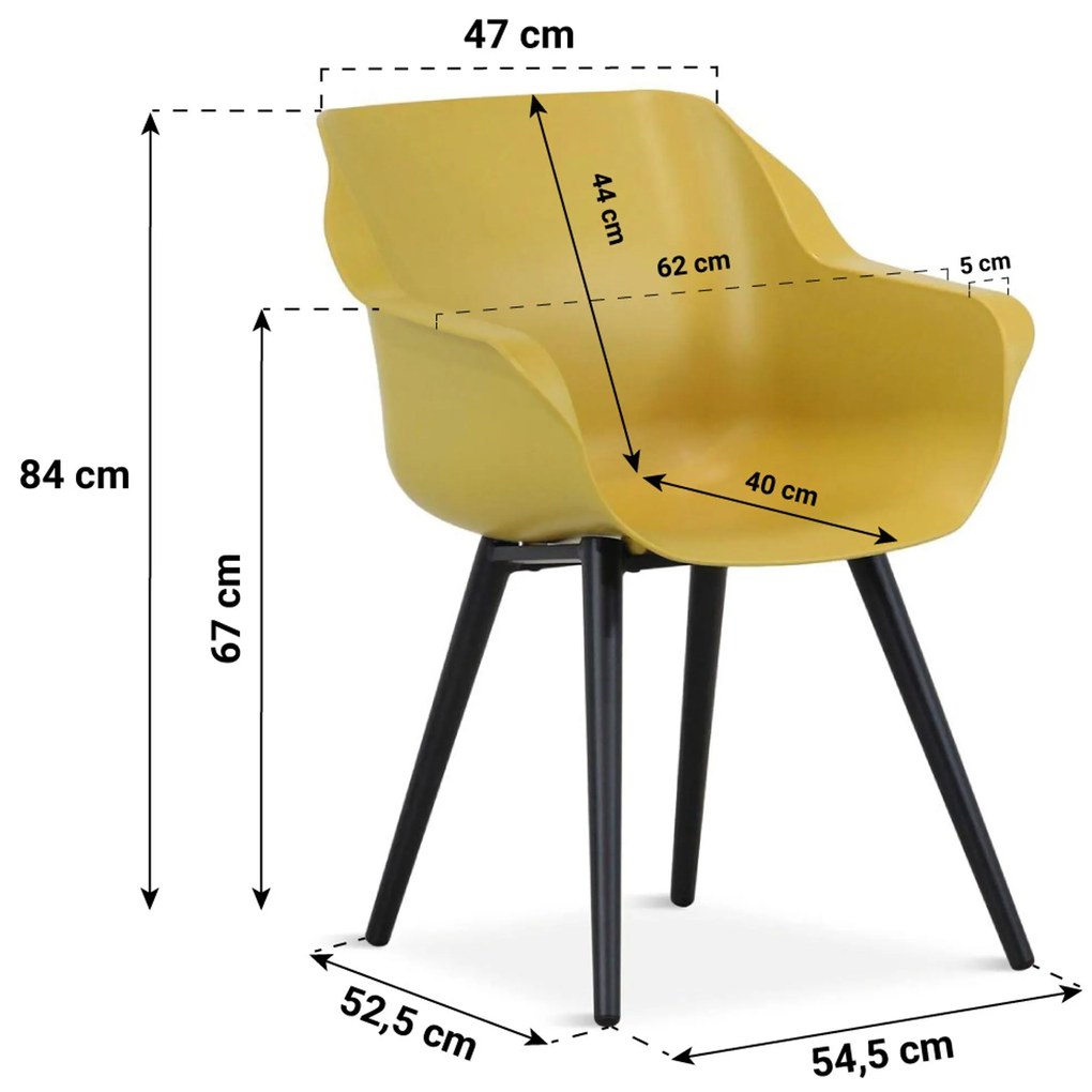 Tuinstoel Kunststof Geel Hartman Sophie studio  curry yellow - met gratis kussen