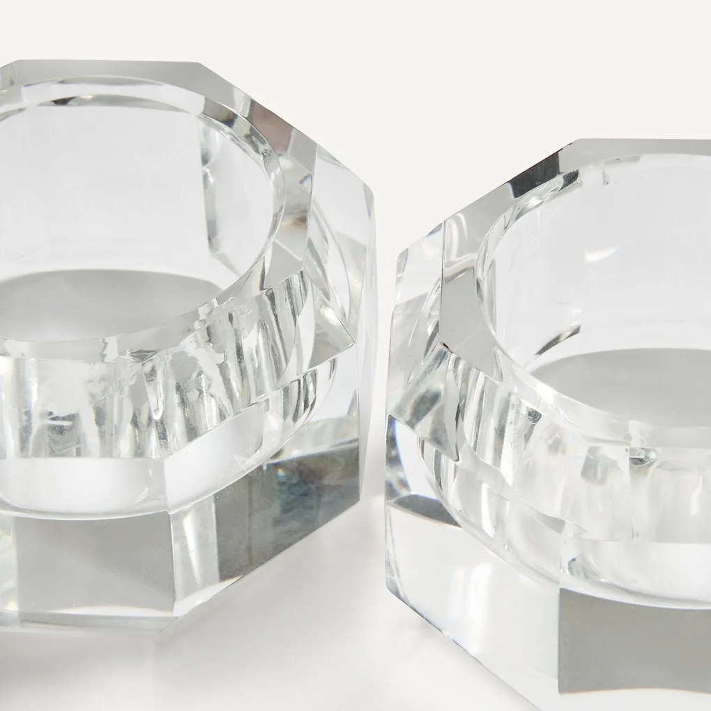 Set van 4 kandelaars van geslepen glas, MARLENE