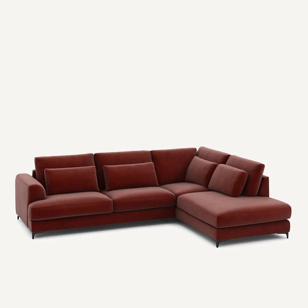 Omvormbare hoekbank rechts, fluweel, Marsile