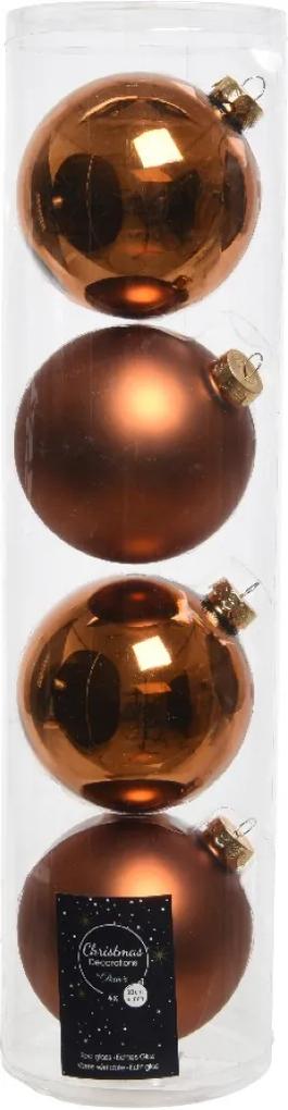 Kerstbal glas glans-mat dia10cm roestbruin