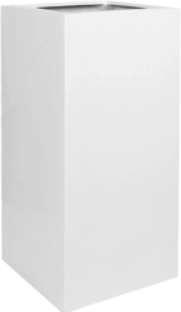 Bloempot Bouvy l essential 40x40x80 cm glossy white driehoekig