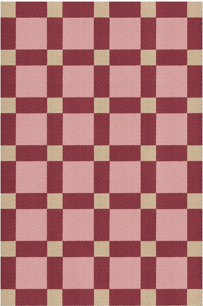 Handgeweven juten vloerkleed Plum Punsch