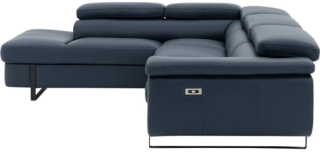 Goossens Excellent Relaxbank Lorenzo Met Verstelbare Hoofdsteunen blauw, leer, modern design