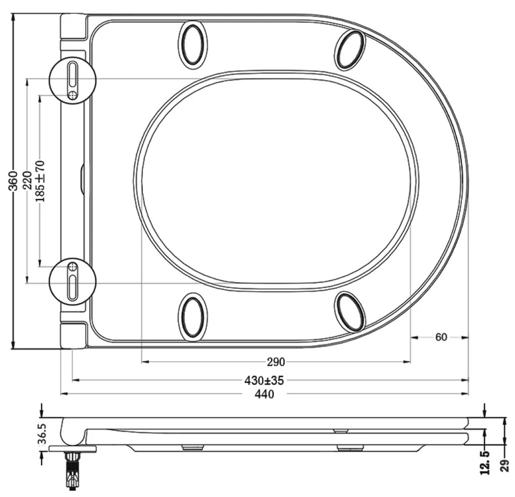 Bruckner Glanz toiletzitting softclose met quick release 36x44cm wit