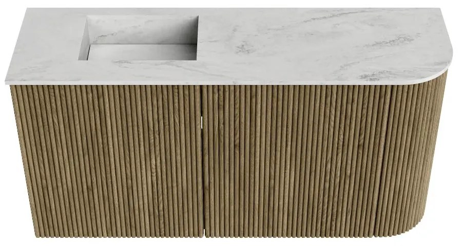Mondiaz Joya DLux 80cm toiletmeubel ronding rechts dusk met wastafel faye links 1 kraangat opalo