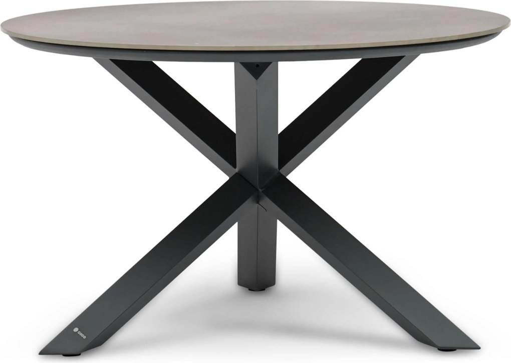Tuinset Ronde Tuintafel 4 personen 120 cm Aluminium Grijs  Presto Brentino/Xento