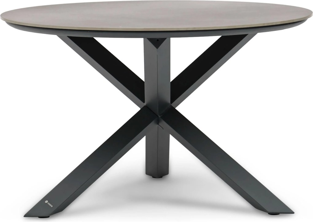 Tuinset Ronde Tuintafel 4 personen 120 cm Rope Grijs Santika Furniture Santika