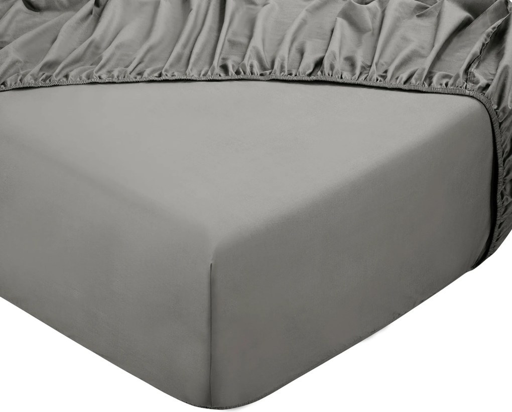 Hoeslaken Home - 100% natuurlijk katoen - 90x200 - grijs
