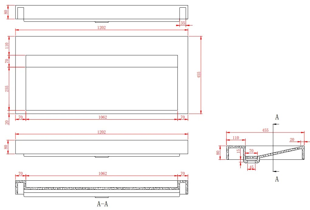 SSI Design Stretto Solid Surface Wastafel 120x45.5cm
