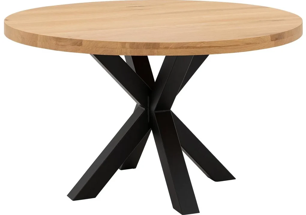 Goossens Eettafel Blade, Strak blad rond 140 x 140 cm 6 cm dik