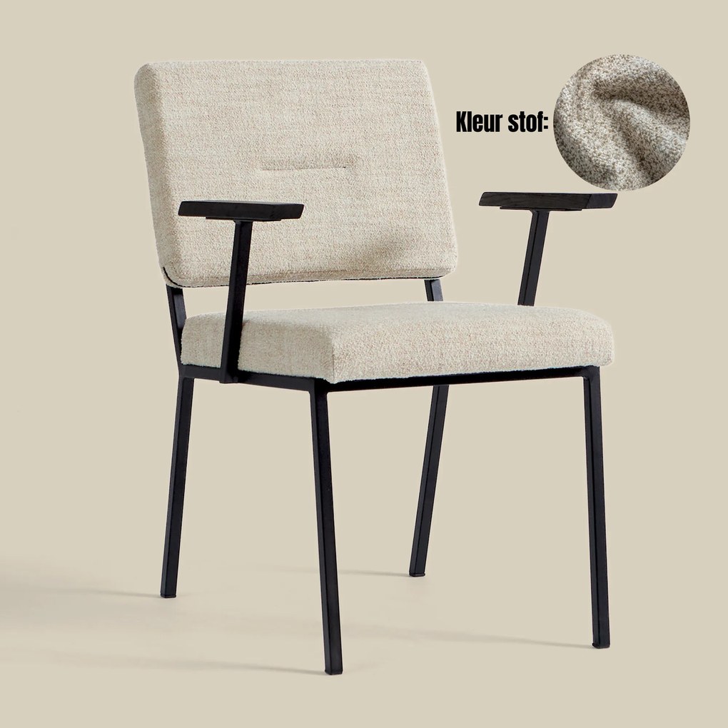 PEPP Interiors Soho Beige Eetkamerstoel Met Armleuningen