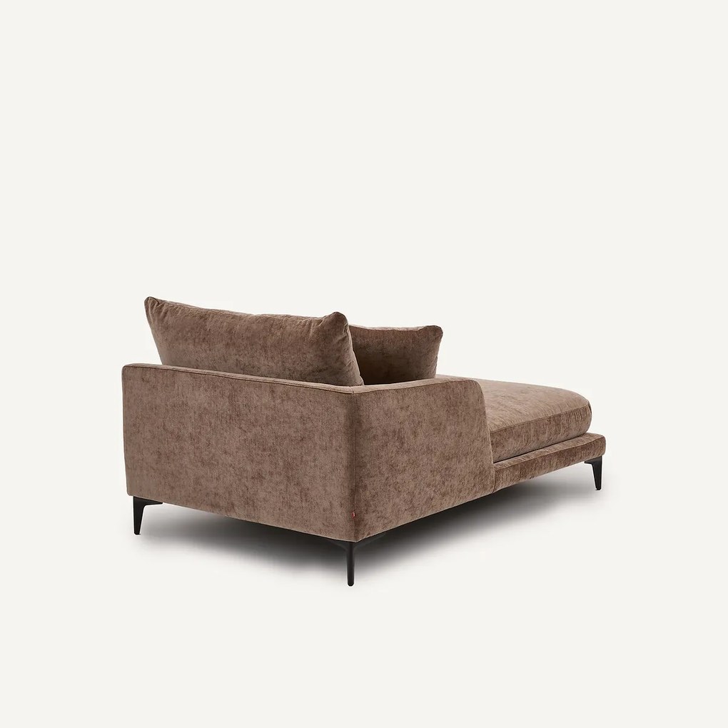 Longchair van fluweelmix, MODERNISTE, ontwerp Emmanuel Gallina