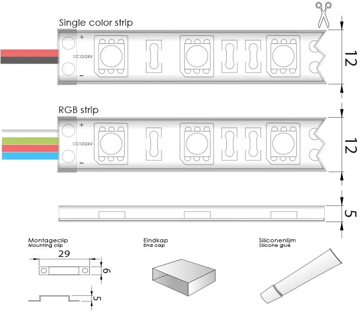 Prolumia 46101117 Prolumia LED Strip Gold 46101117 LED strip GOLD IP68, 12Vdc, 60LED/m; 14,4W/m; 510Lm/m; RGB