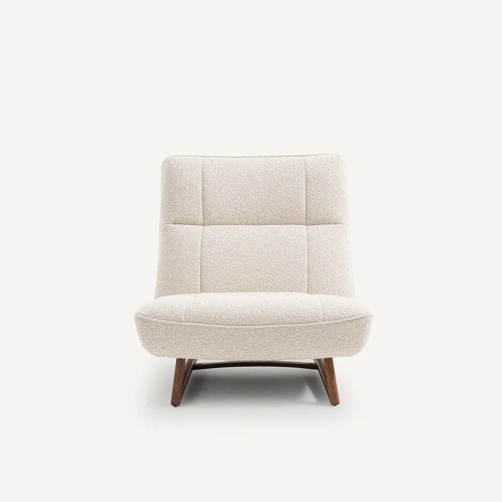Fauteuil met notenhout en bouclé, Lafar