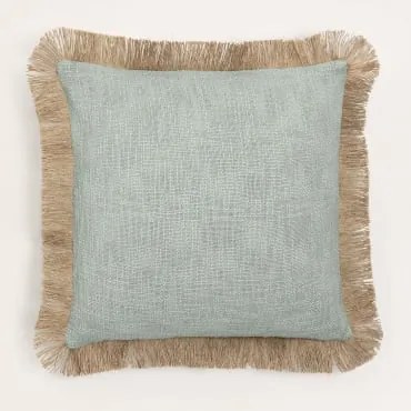 Vierkant Kussen 45x45 Cm In Katoen Paraiba Celadon - Beige – Linnen - Sklum