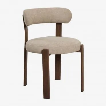 Set Van 4 Gestoffeerde Eetkamerstoelen Van Ijzer Jolie Donkerbruin Hout & Chenille Bruin Wheat - Sklum