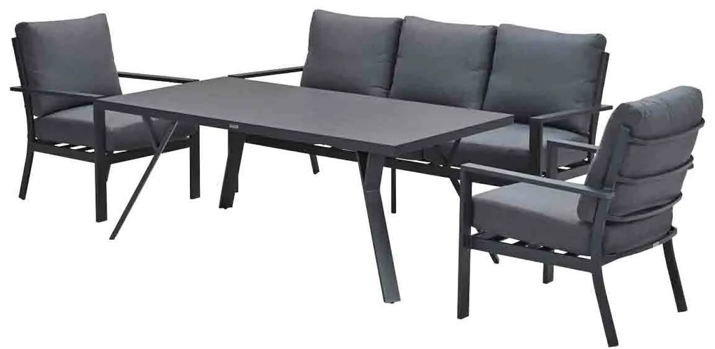 Garden Impressions Senja lounge dining set stoel-bank 4-delig mystic grey