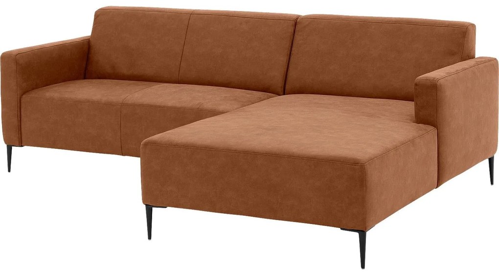 Goossens Key West cognac, micro leer, 2-zits, modern design